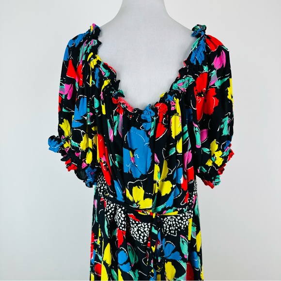 TIXO X Target Black Floral Off Shoulder Maxi Dress Size 28W-30W - Picture 8 of 11